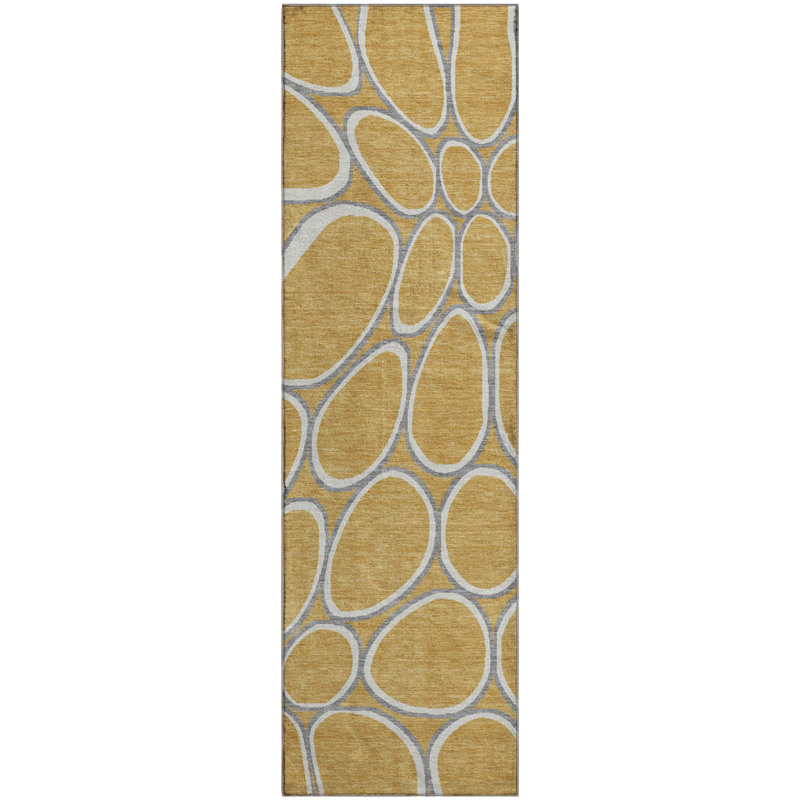 Premium Machine Washable Corry AMF1041 Circles Rug, Runner 2'3" x 7'6"