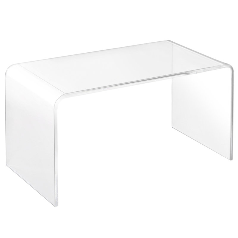Table basse rectangulaire en acrylique 32 mm de long à chute d'eau de 32 mm de long et transparente