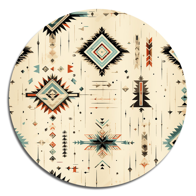 Maruan - art géométrique rond en métal, H 36 po x l 36 po