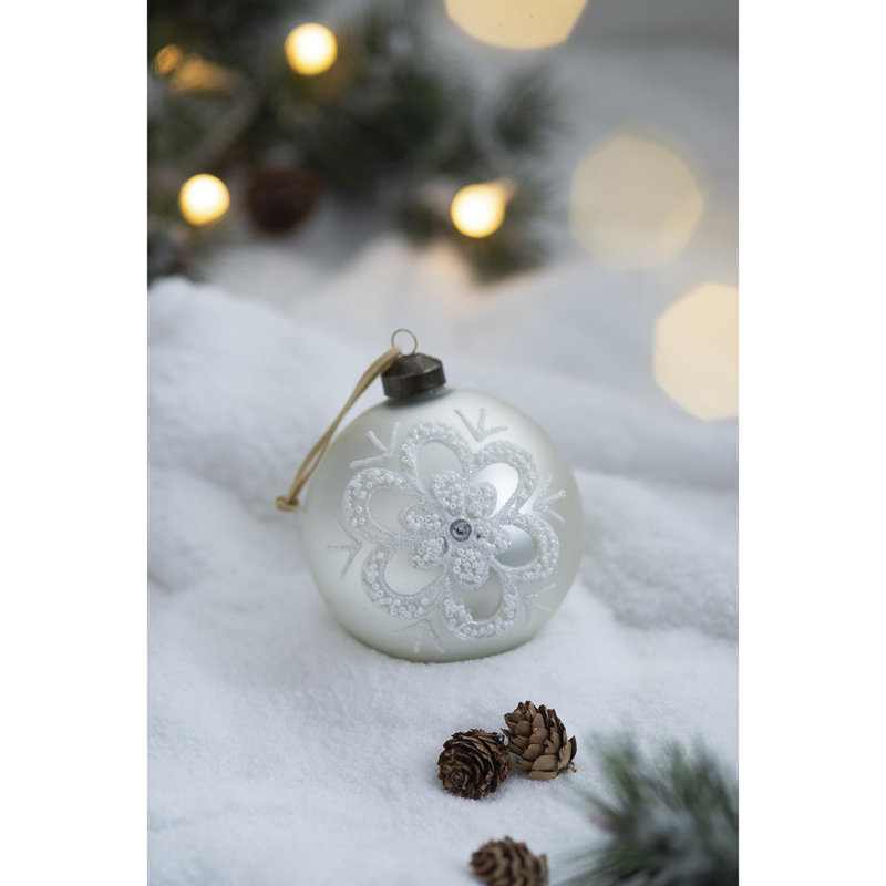 Boules de Noël en verre 3,9 po - Ensemble de 6 décorations d'arbre de Noël festives