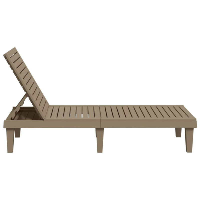 Chaise longue d'extérieur Canesha, Brun clair