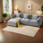 Gray 3 Seat Sofas with Movable Ottoman, Chenille Modern Living Room