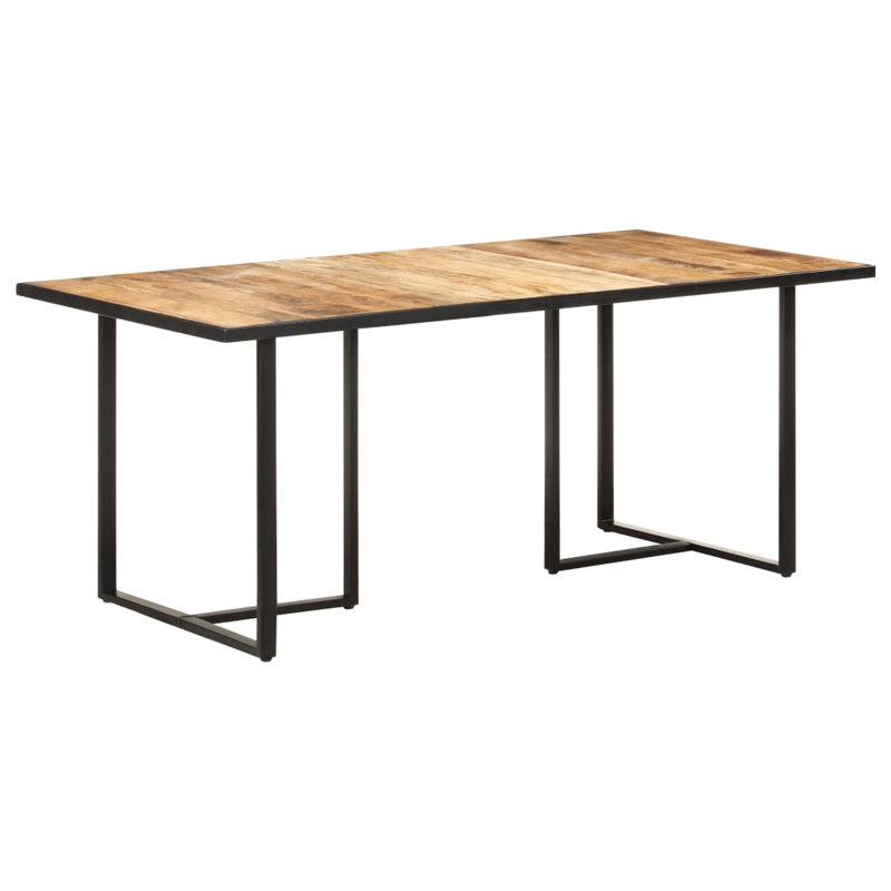 Table de salle à manger brute, Brun pâle, l 31,5 po x L 62,99 po, Bois de mangue