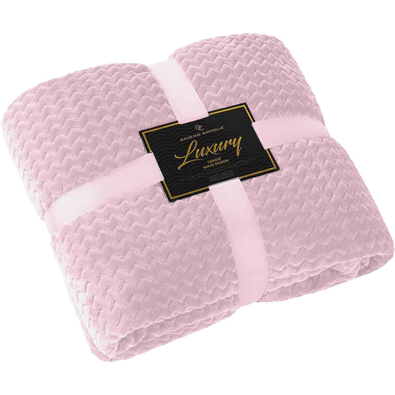 Standard Heated Throw Blanket, 200cm W x 240cm L, Pink