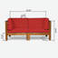 Ensemble de causeuse 2 pièces Oana, rouge-809082244