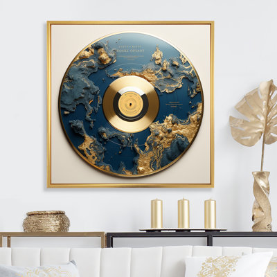 Disque vinyle doré et vert Melody III - Disques vinyle, art mural
