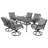 Dorulet 6 - Person Patio Dining Set Umbrella Hole Included Square Table with Cushions Included