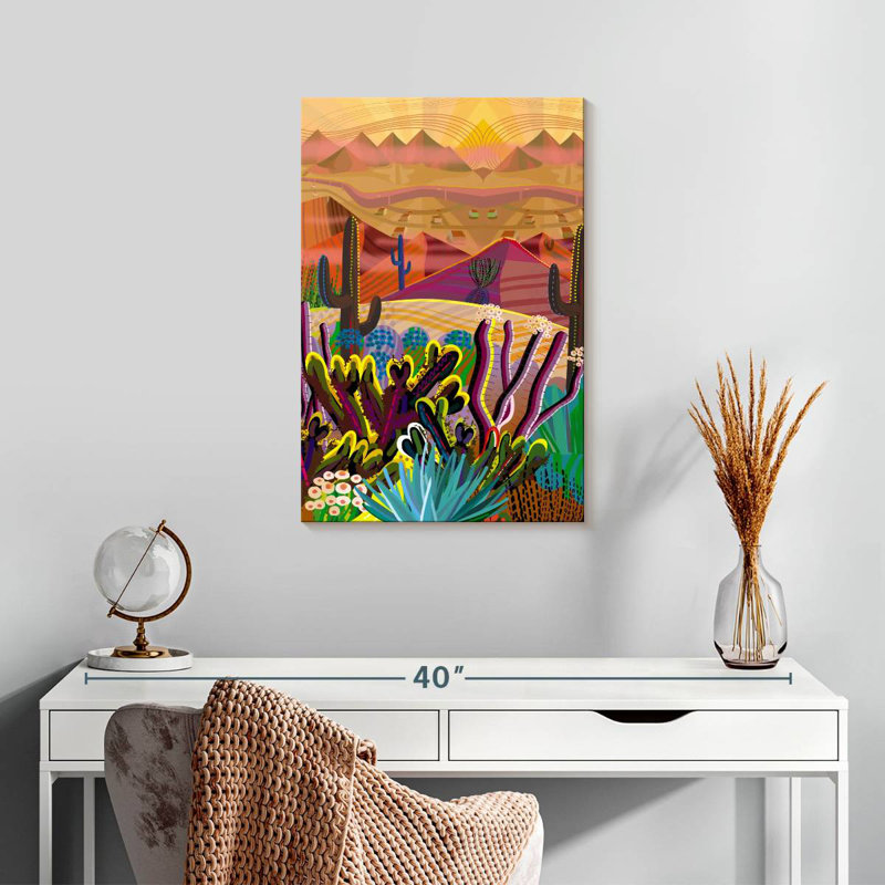 Alvord vibrant cactus désert, H 24 po x l 16 po