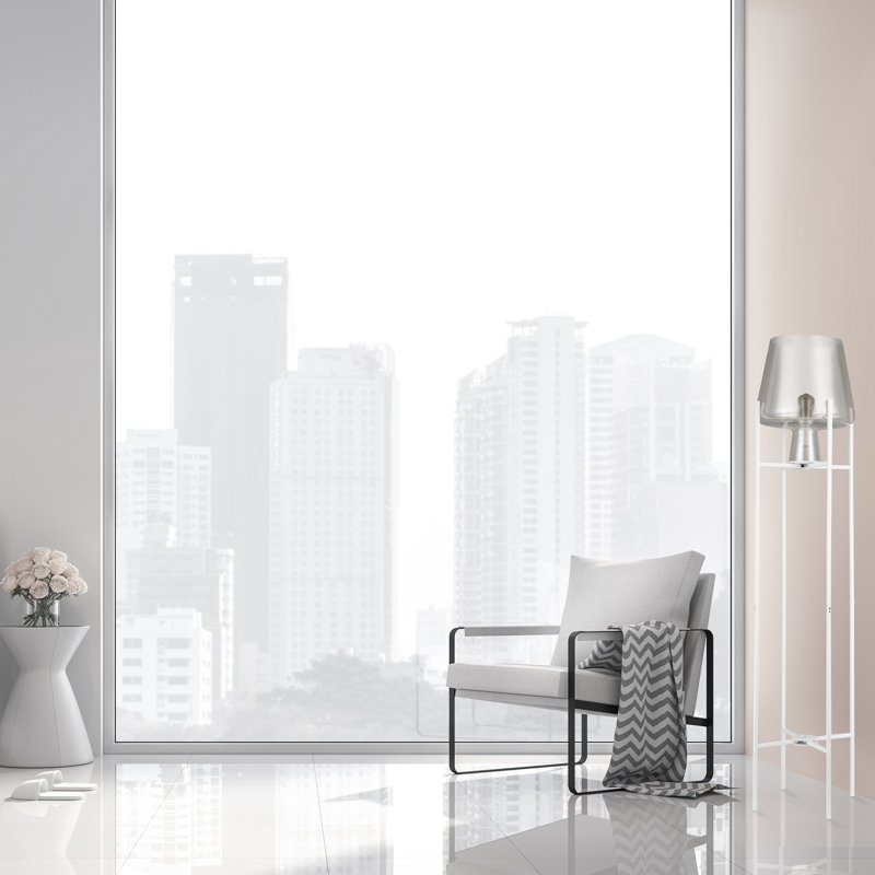 61"H Nadia Glass Bowl Modern Floor Lamp, White, Champagne