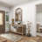 Aleiha Tempered Glass Kitchen Clear Serving Bowl with Brown Metal Scroll Base-365189467