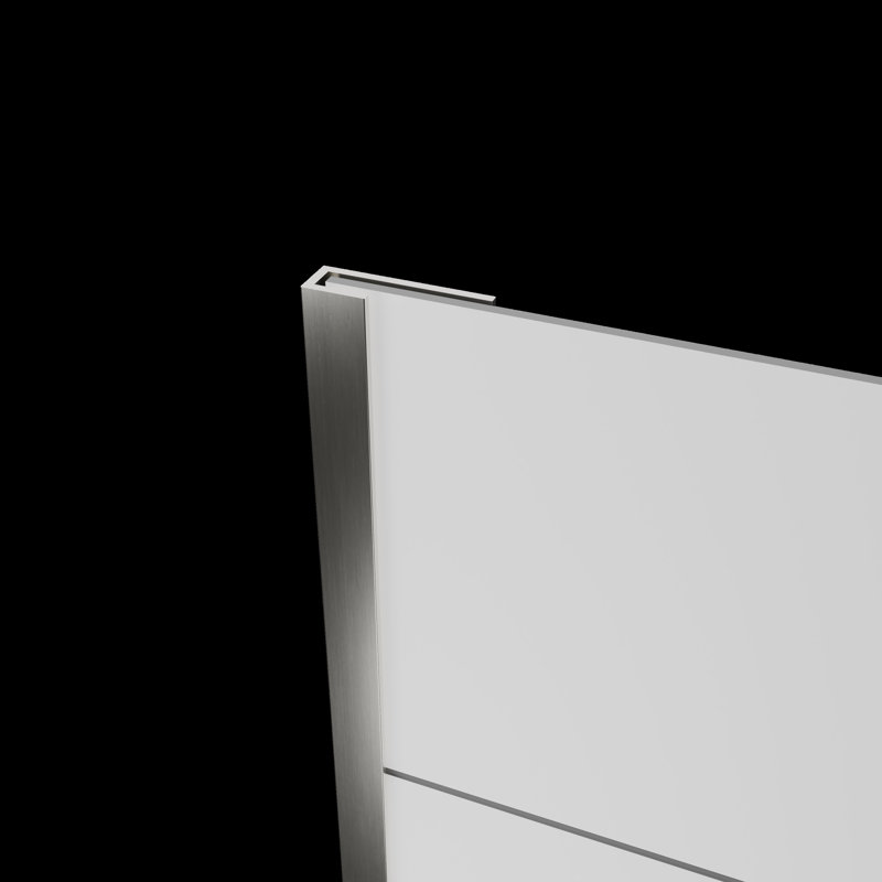 Entoure de mur de douche en bloc gris / blanc l 60 po x P 36 po x H 80 po Flexstone avec garniture en nickel brossé (3 pièces)