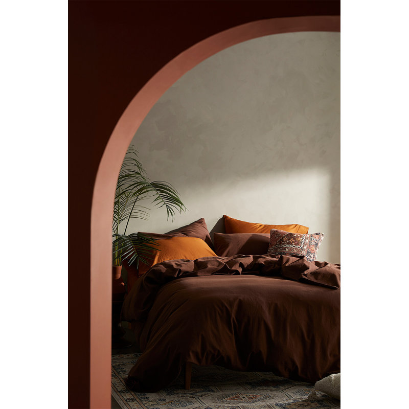 Hazan Solid Colour Duvet Cover Set with Pillowcases