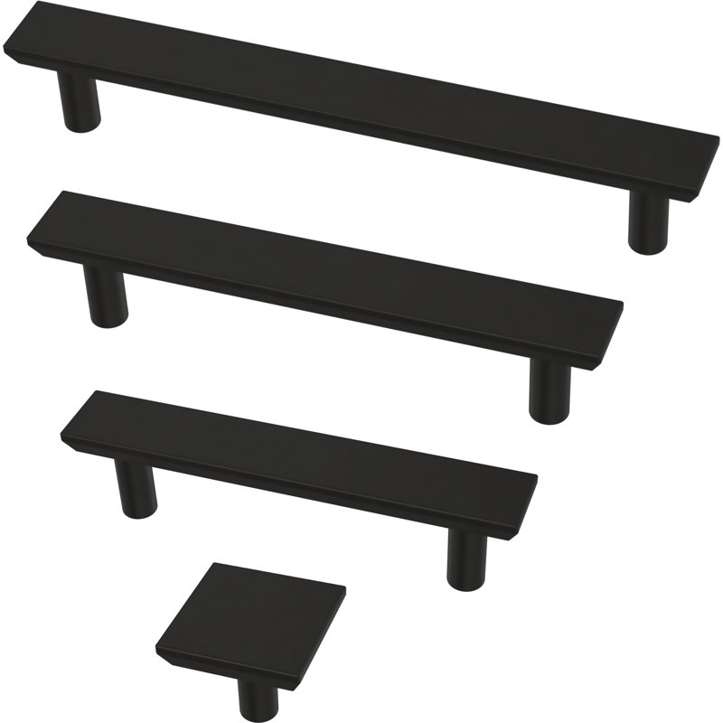 Ensemble de poignées pour barre centrale simple 5,0625 po, Noir mat, 5.06"