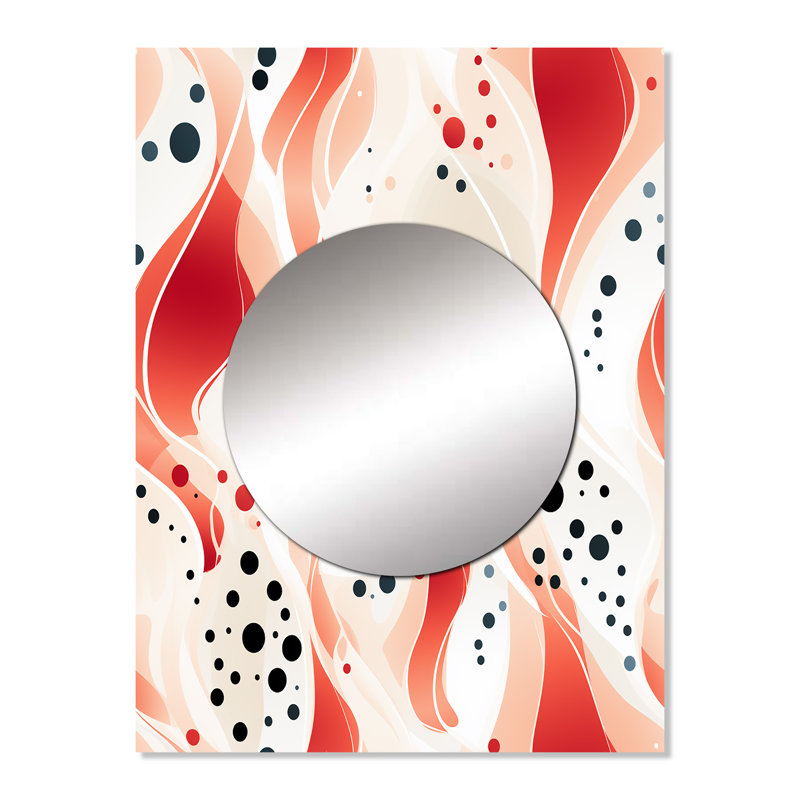 Motif à pois rouge et blanc Tronchetti, 32 po x 24 po