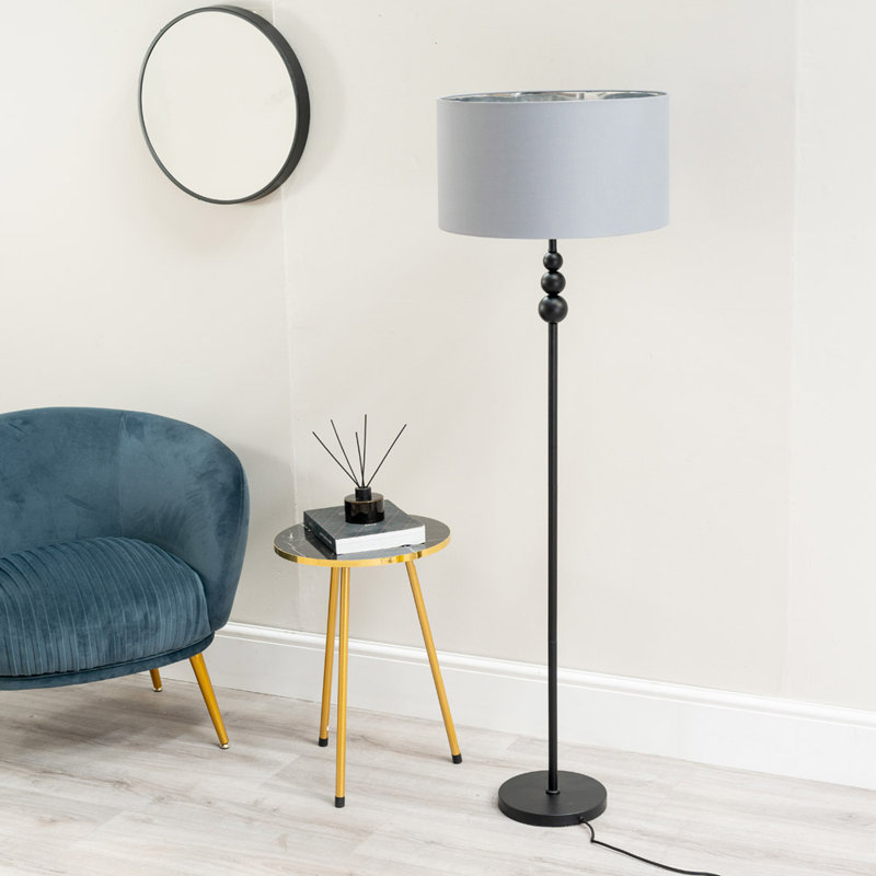 Randalia 145cm Traditional Floor Lamp, Black , Grey