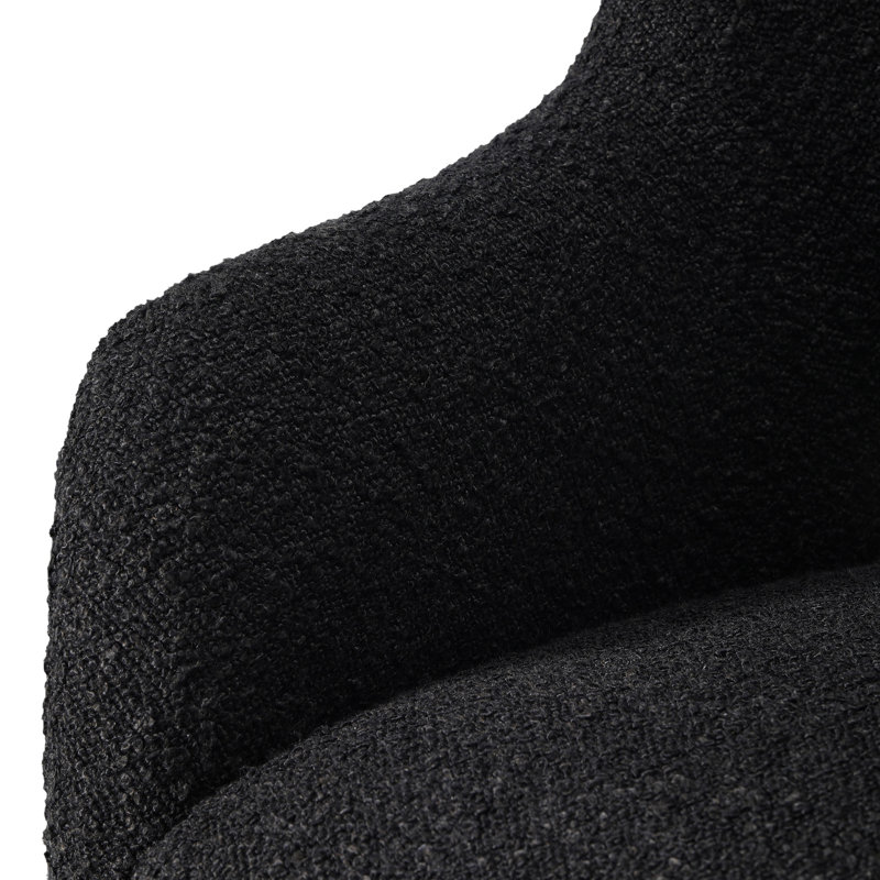 Chaise de bureau roulante rembourrée H 33 po, Noir