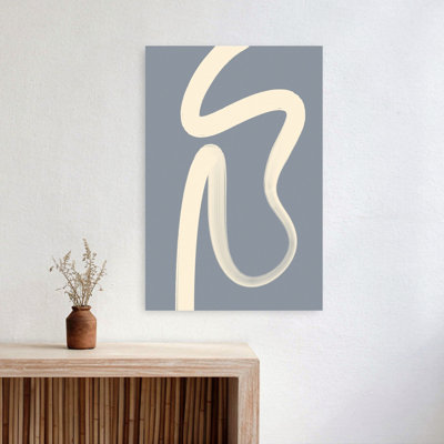 Lignes courbes dansant, affiche murale abstraite et minimaliste contemporaine