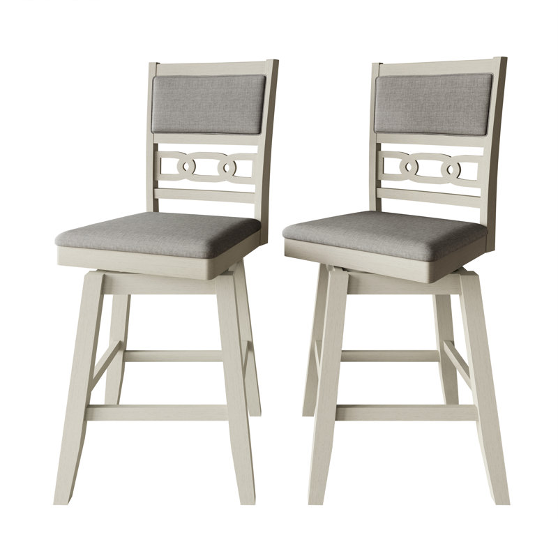 5-Piece Counter-Height Dining Set with Swivel Chairs and Square Table, Antique Grey, Antique Grey