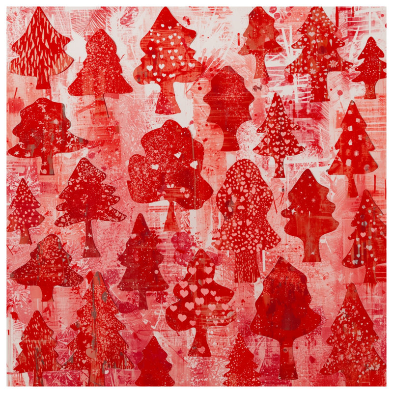 Rideaux de douche Red Christmas Trees, L 70 po x H 84 po