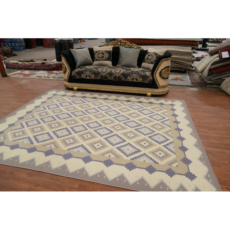Tapis à motif géométrique kilim Durrie