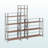 Metzler Graphite Metal and Brown Wood 3-Pc Shelving Set, 60.8" H X 73.71" W X 11.86" D
