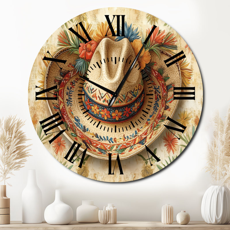 Horloge murale Sombrero of Heritage - Boho, Surdimensionné