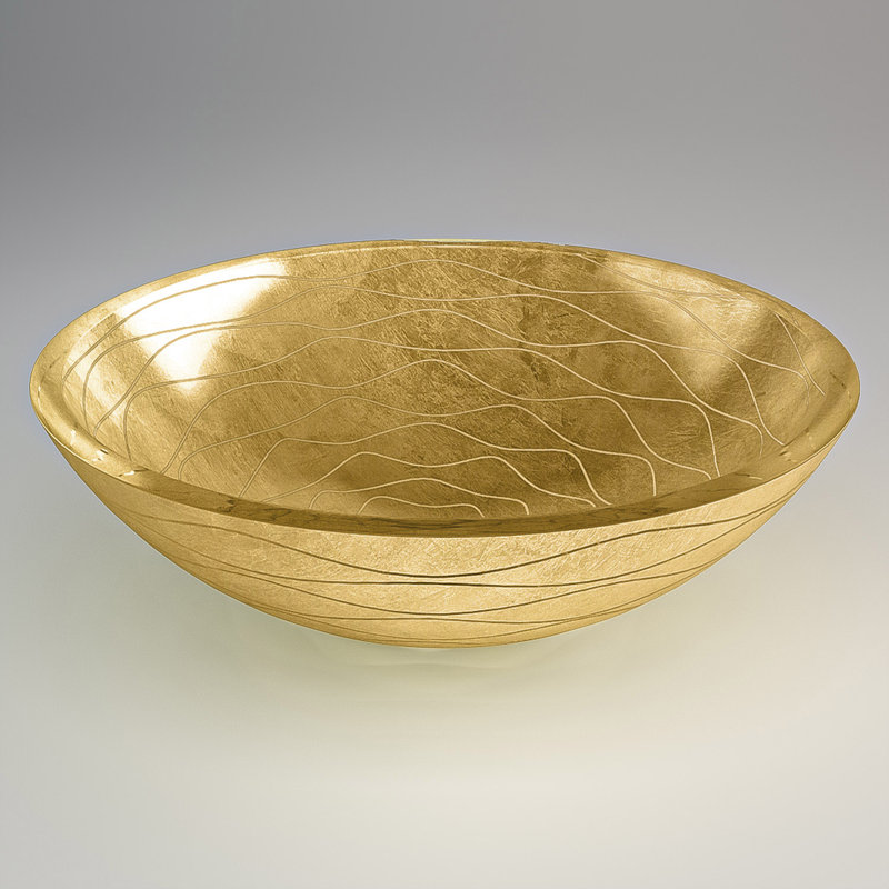 Vetro Freddo 17'' L Bathroom Sink, Gold