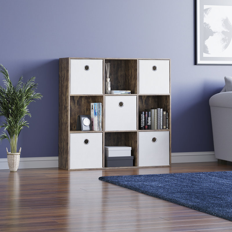 Westwind 96.5cm H x 96.5cm W Bookcase, Dark Wood/White