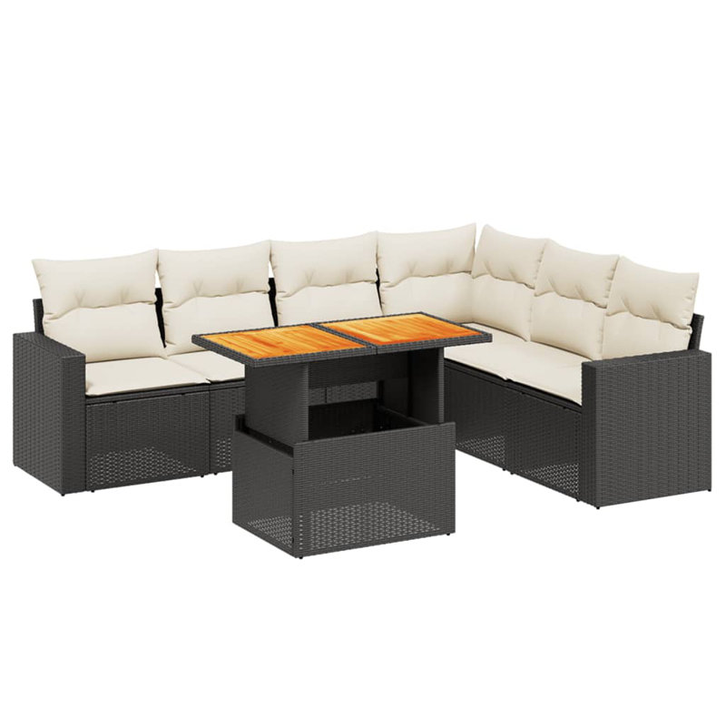 Ensemble d'accoudoirs réglables standard en rotin PE noir Vidaxl