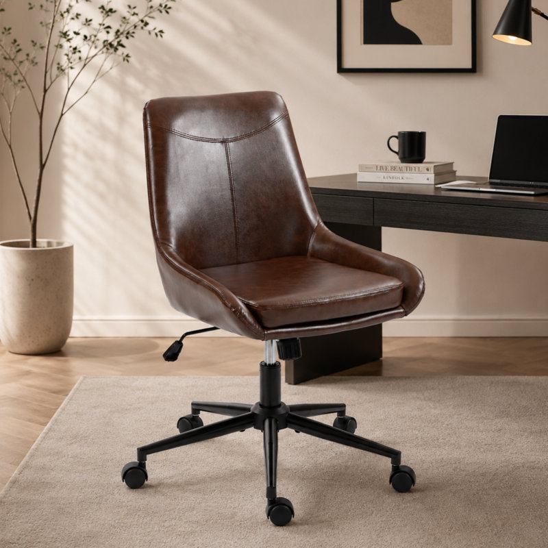 Chaise de bureau pivotante en similicuir