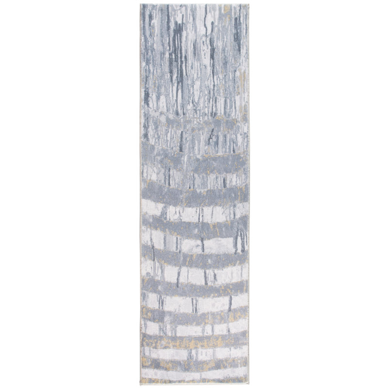 Tapis de couloir gris 8 'Dhurrie