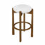 Ensemble de 2 tabourets d'intérieur revêtus de bois, finition noyer foncé et revêtement ivoire-1724742656-1724742671
