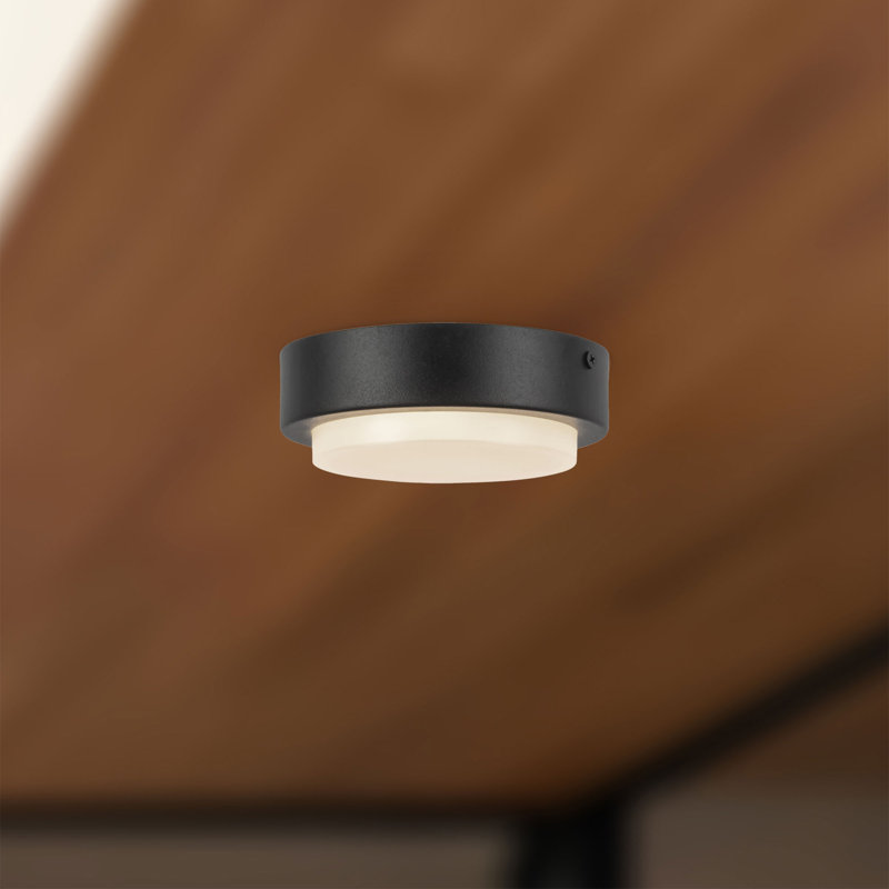 Bailey 5-in Black dimmable LED Outdoor Ceiling Light, Matte Black, Matte Black