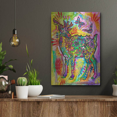«Flower Deer» par Dean Russo, art en métal