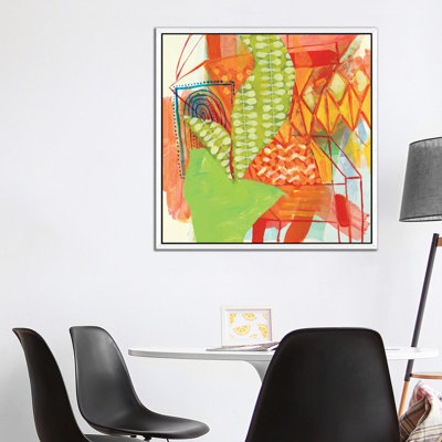 Orange Chair With Potted Plant And Beach Towel by Pamela Staker - Painting on Canvas