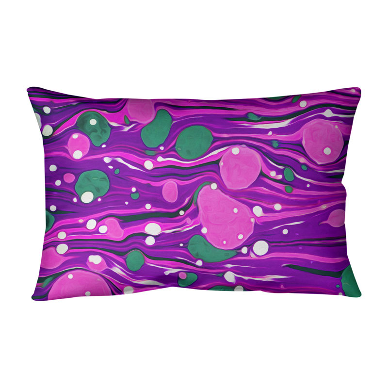 Coussin Swirls, Rose/mauve, 14 po x 20 po, Bourre en polyester