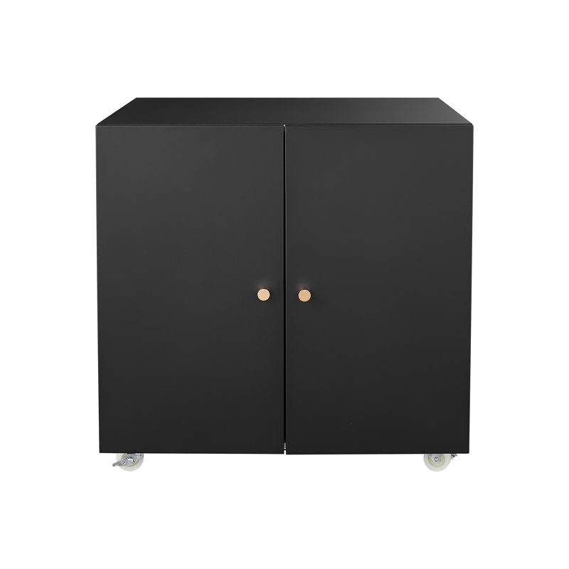 Classeur de bureau en acier noir, Noir