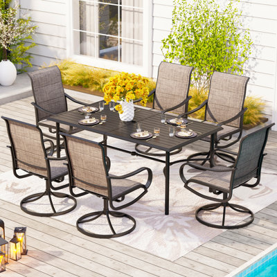 Argyri 6 - Person Patio Dining Set with Rectangular Table