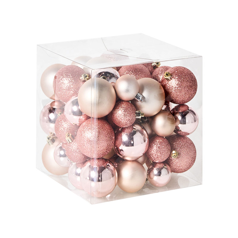 7cm Solid Colour Plastic / Acrylic Bauble, Pink