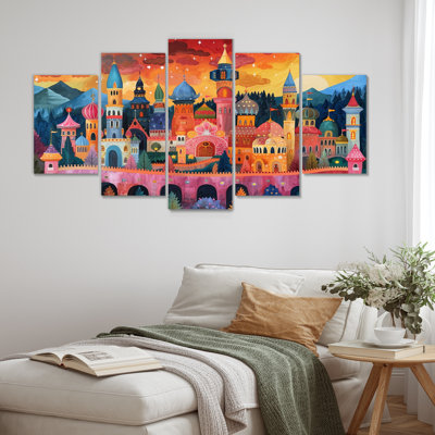 Colorul Vibrant Russia Moscow At Night II - Moscow Canvas Art Set