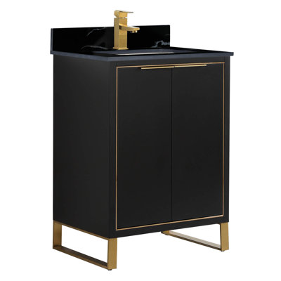 24'' Single Bathroom Vanity with Stone Top