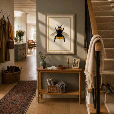 Bumblebee Study Botanical - Framed Print