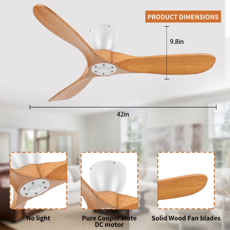 42-Inch Ceiling Fan Without Light