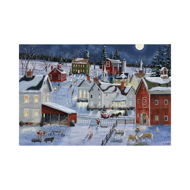 Busy Village by Bob Fair - Wrapped Canvas Gallery-Wrapped Canvas Giclée, 20.32 cm H x 30.48 cm W