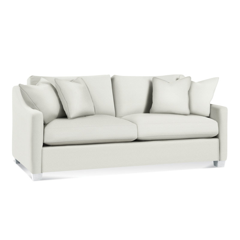 Oliver Sofa, Frost White , Brown Geometric, 0456-33