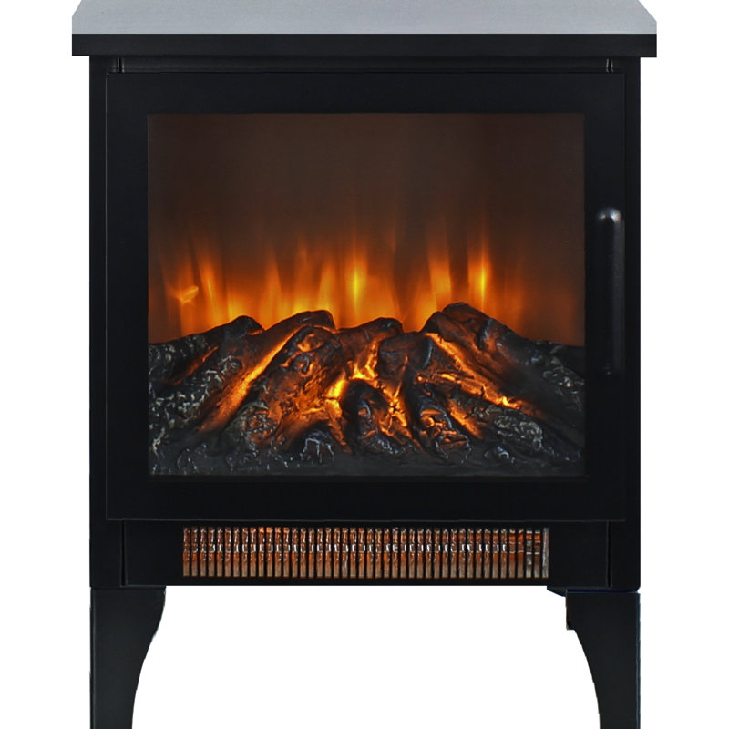 15 Inch Freestanding Fireplace Stove, 3D Flame, 1400W/700W Heat, 5000 /H, Features, 400 Sq. Ft. 50000 Hrs Led, Removable Foot, Black Electric , Heating, Hours Portable, Finish
