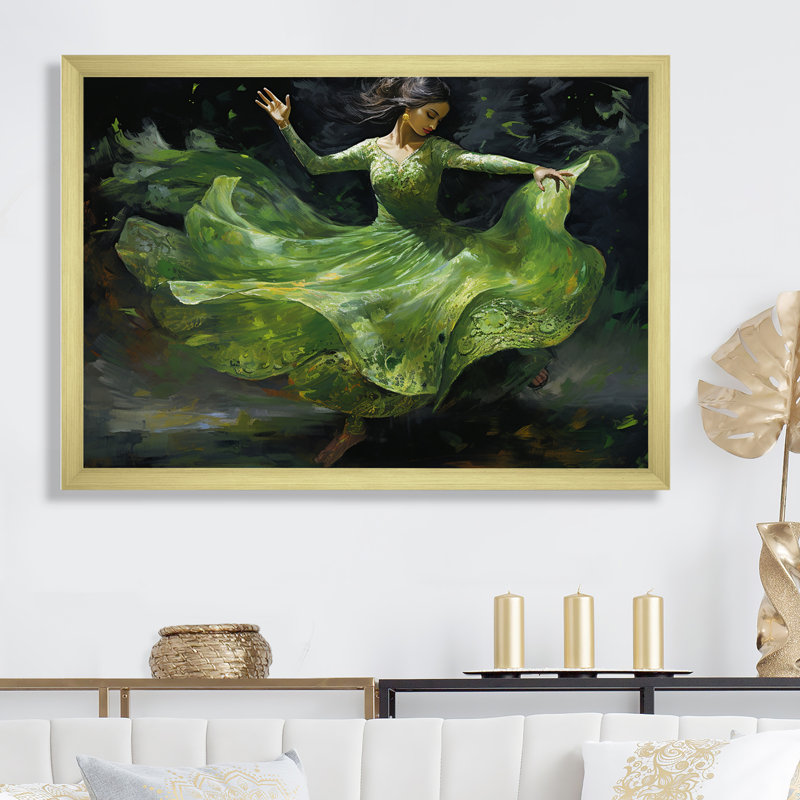 " Dance Kathak Chronicles VI ", Gold Single Picture Framed, 24" H x 32" W x 1" D