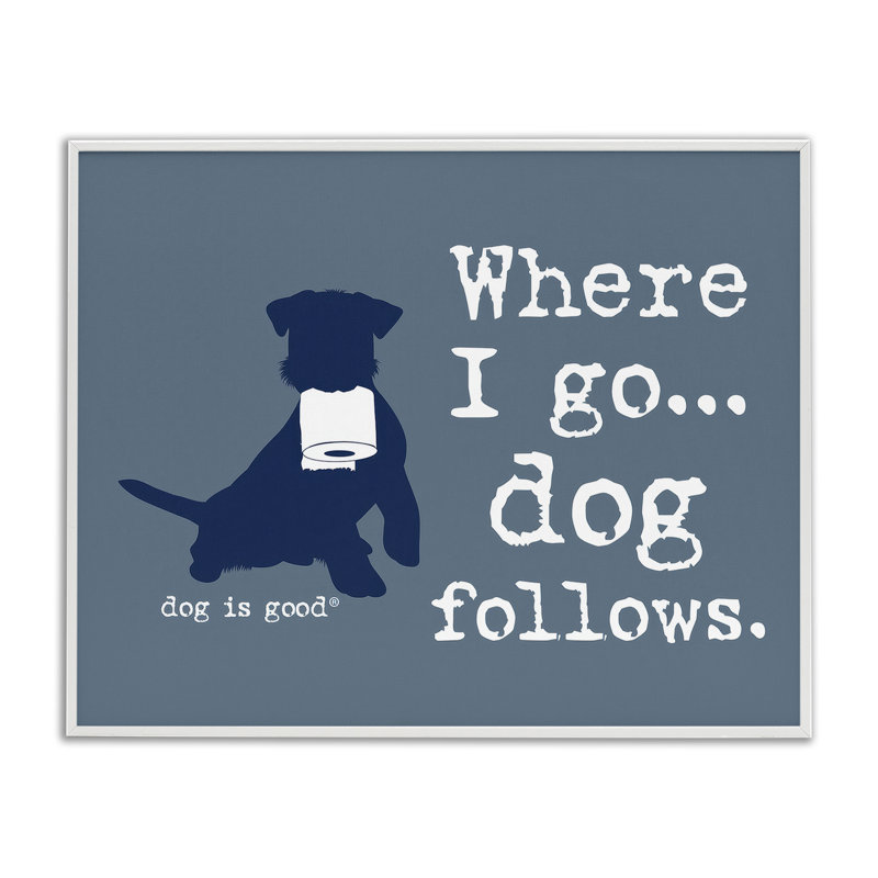 «Where I Go Dog» par Giclée par Dog Is Good, Estampe numérique encadrée blanc bord de mer, H 24 po x l 30 po