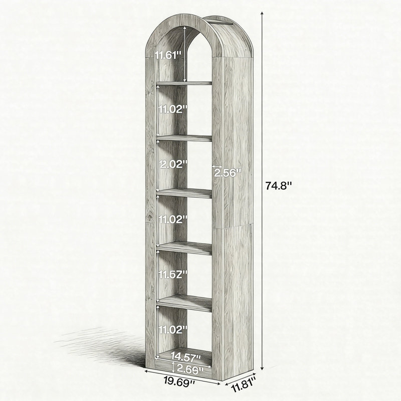 Bibliothèque arquée 74,8 po