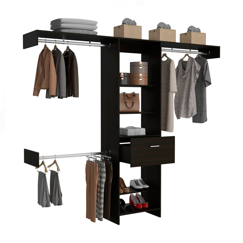 Système de rangement pour 250 personnes, chambre à coucher, noir, Noir